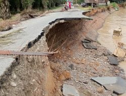 Jalan Provinsi Batang Serangan – Tangkahan Alami Ablasi di Sejumlah Titik