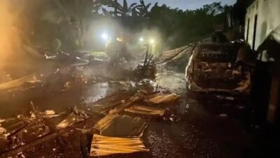Rumah Serta Pabrik Kerupuk di Binjai Ludes Terbakar Turut 1 Mobil dan 6 Motor