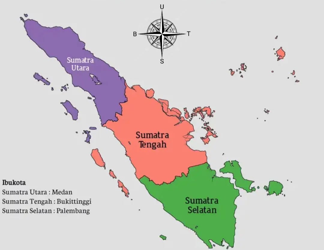 Peta Wilayah Sumatera Menurut UU 10 Tahun 1948