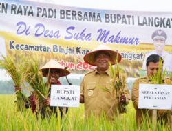 Hadiri Panen Raya, Bupati Langkat Resmikan Kilang Padi Sukma Jaya