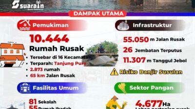 Data Dampak Bencana Alam Banjir Kabupaten Langkat Tahun 2025