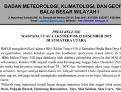 Waspadai Cuaca Ekstrem di Sumut, BMKG Minta Kepala Daerah Perkuat Kordinasi