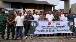 BPC HIPMI Langkat Bersama TNI/POLRI Gelar Aksi Peduli, Berbagi Dibulan Suci