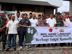 BPC HIPMI Langkat Bersama TNI/POLRI Gelar Aksi Peduli, Berbagi Dibulan Suci