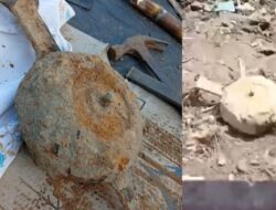 Cangkul Pekarangan, Warga Teluk Bakung Temukan Benda Diduga Bom Ranjau