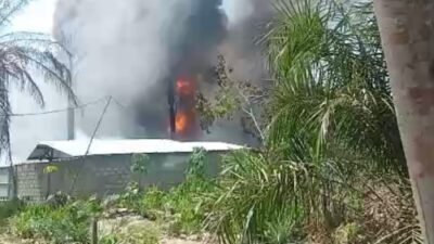 Dapur Penyulingan Minyak Ilegal di Gebang Terbakar, Terdengar Suara Ledakan