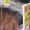 Jalan di Salapian Langkat Amblas, Akses Tiga Desa Terancam Putus
